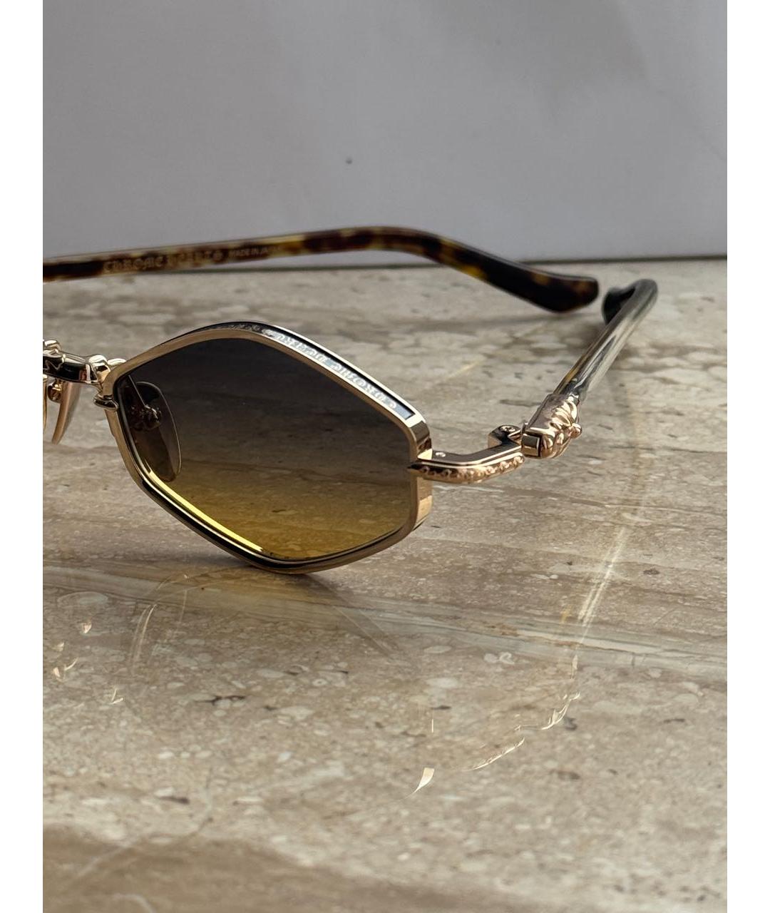 CHROME HEARTS Золотые металлические солнцезащитные очки, фото 3