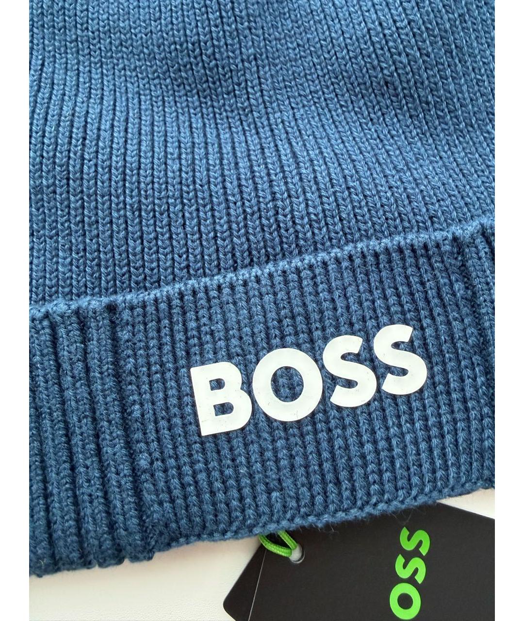 HUGO BOSS Темно-синяя хлопковая шапка, фото 2