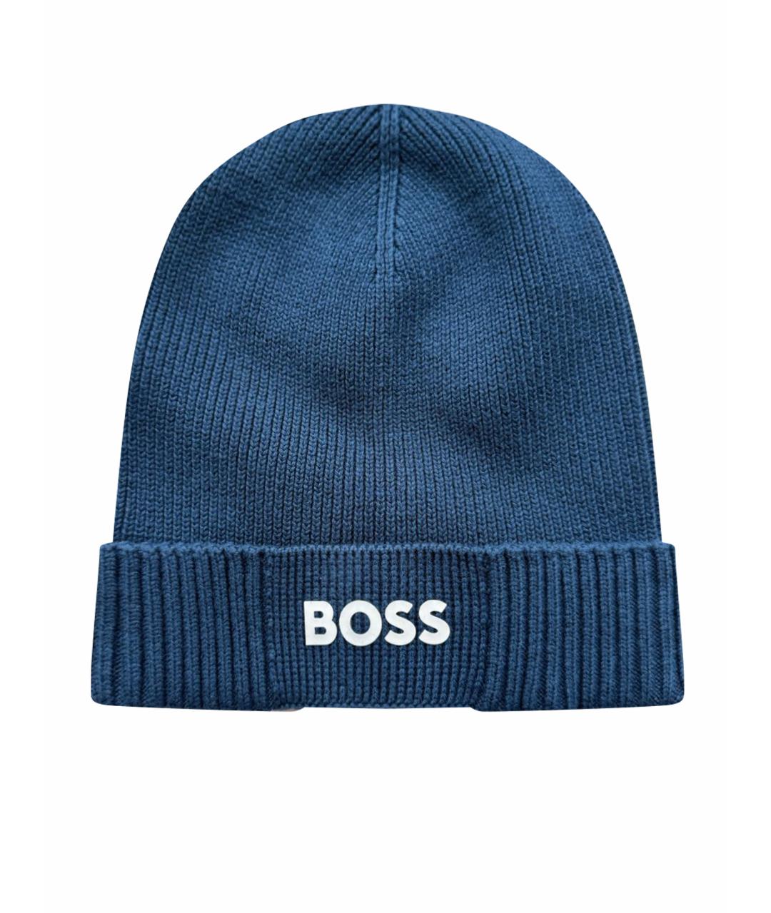 HUGO BOSS Темно-синяя хлопковая шапка, фото 1