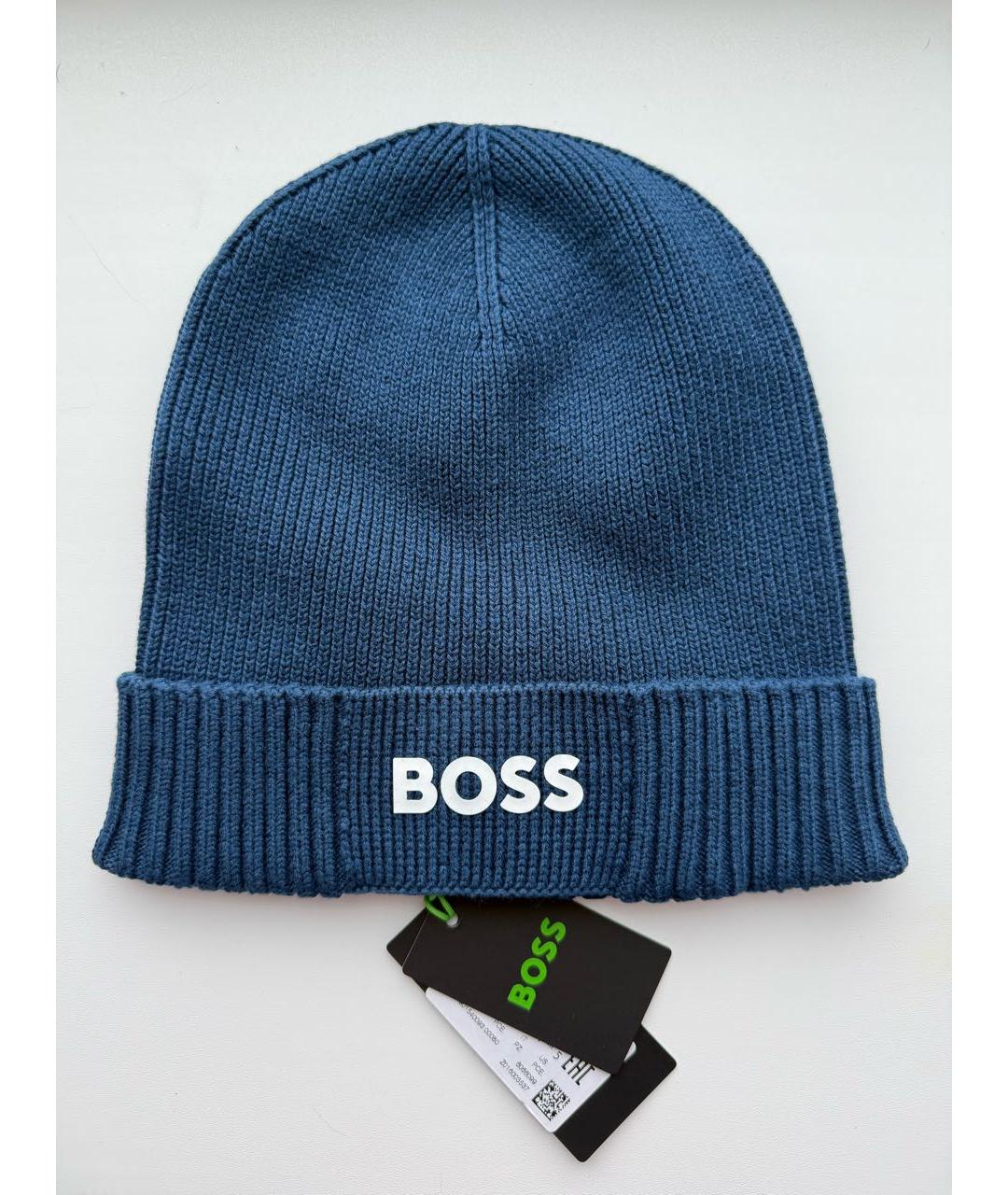 HUGO BOSS Темно-синяя хлопковая шапка, фото 5