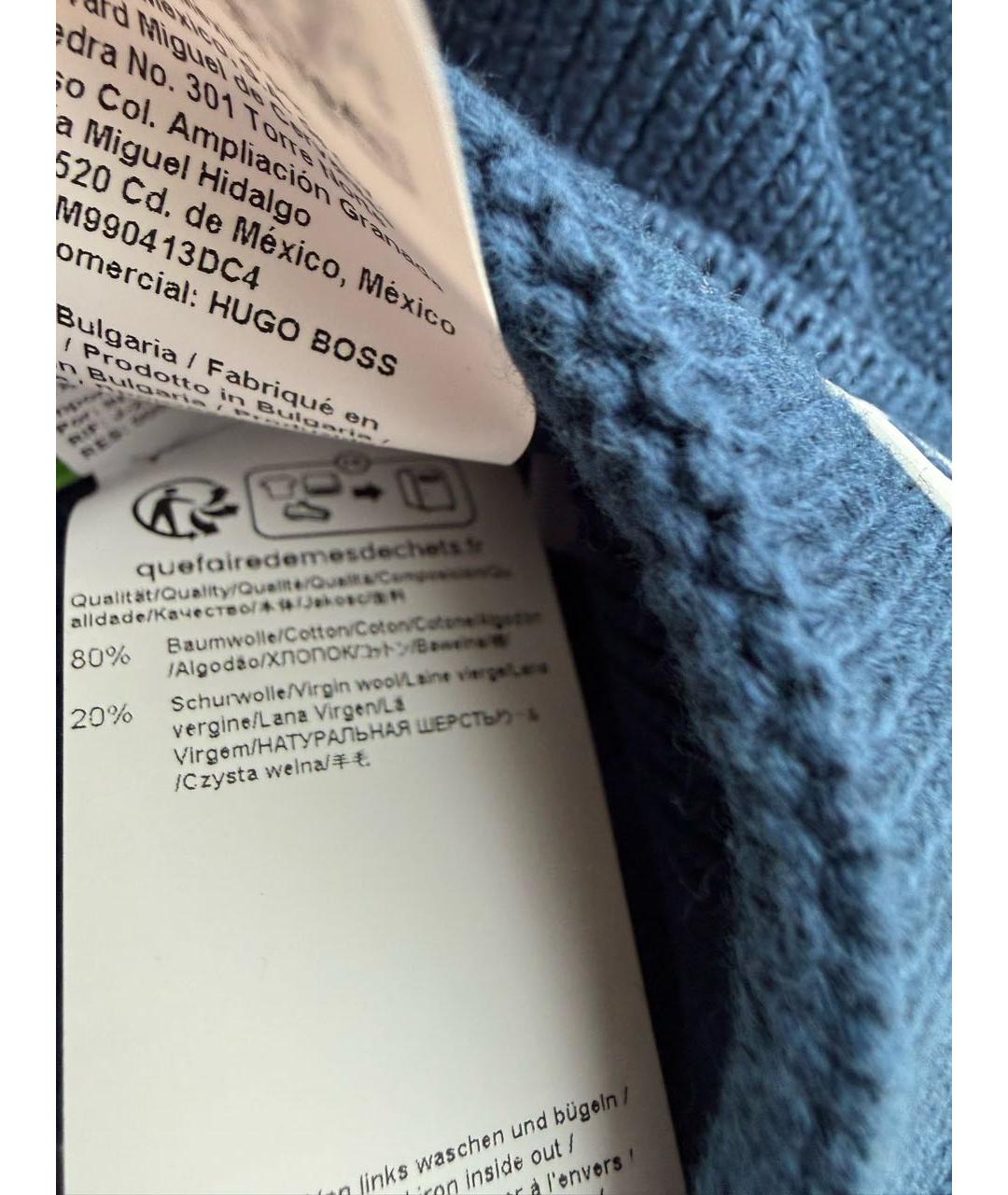 HUGO BOSS Темно-синяя хлопковая шапка, фото 4