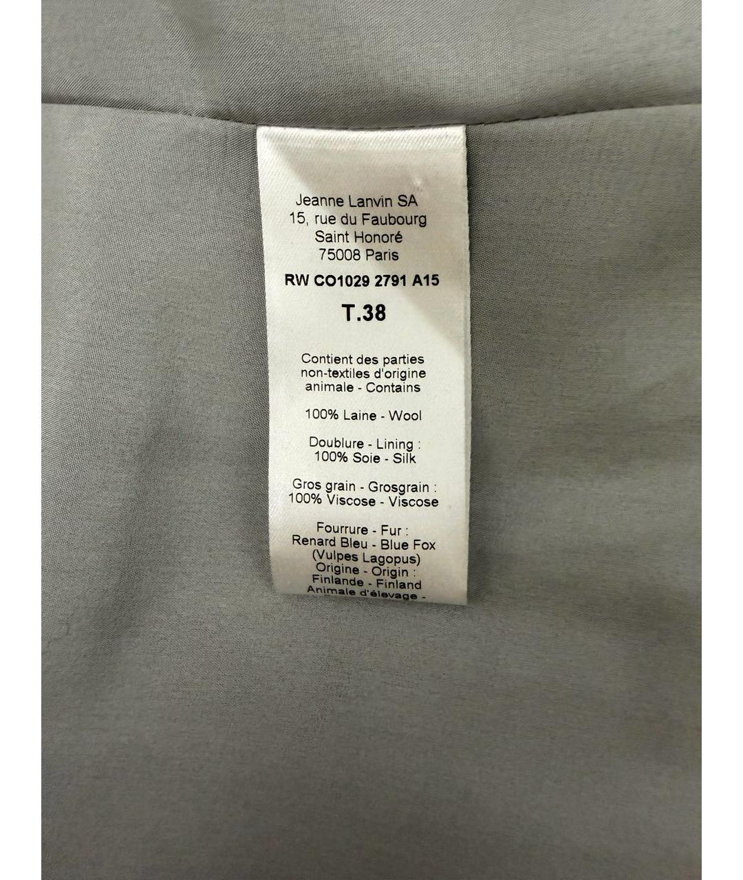 LANVIN Серое пальто, фото 5