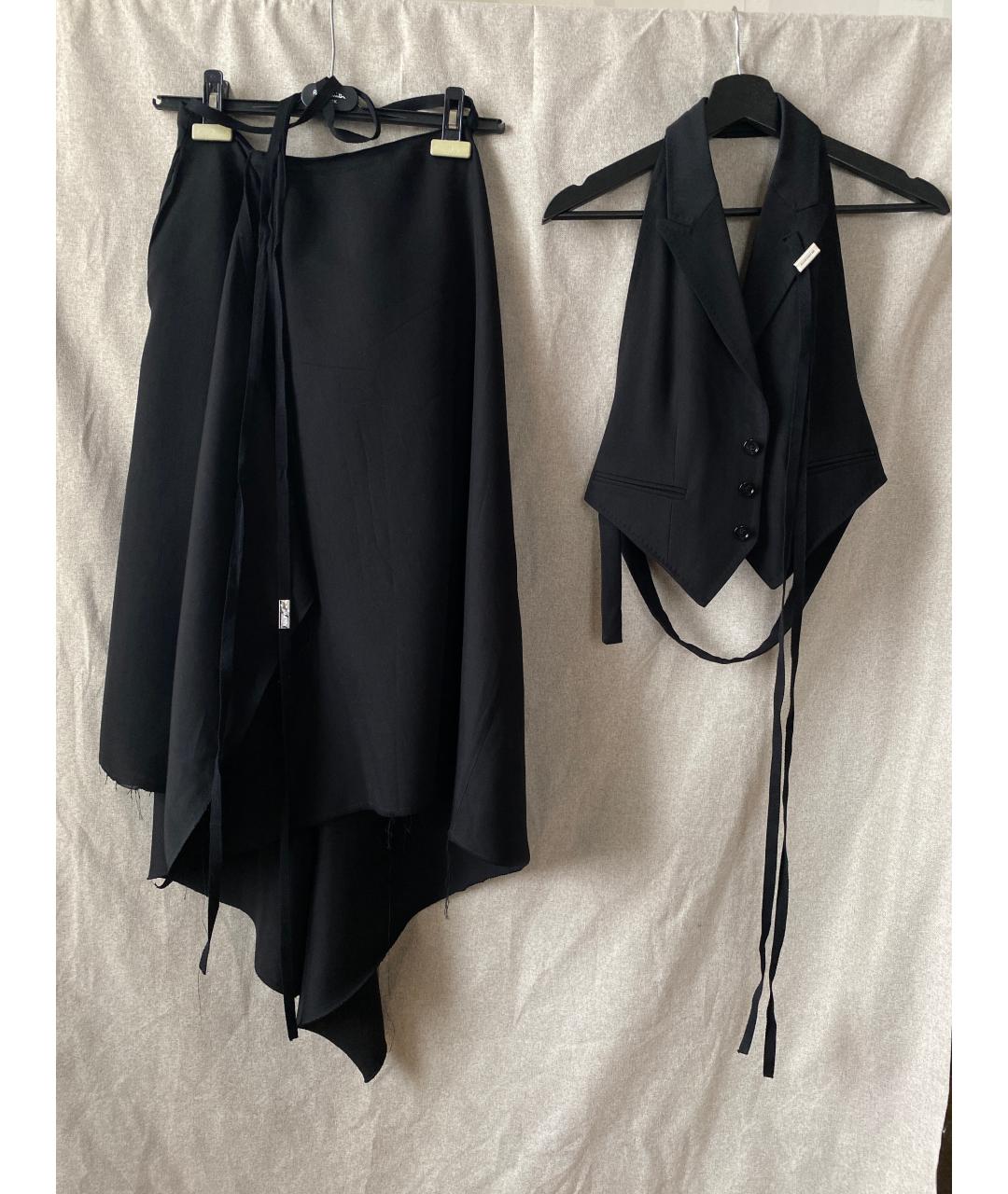 ANN DEMEULEMEESTER Черная шерстяная юбка миди, фото 8