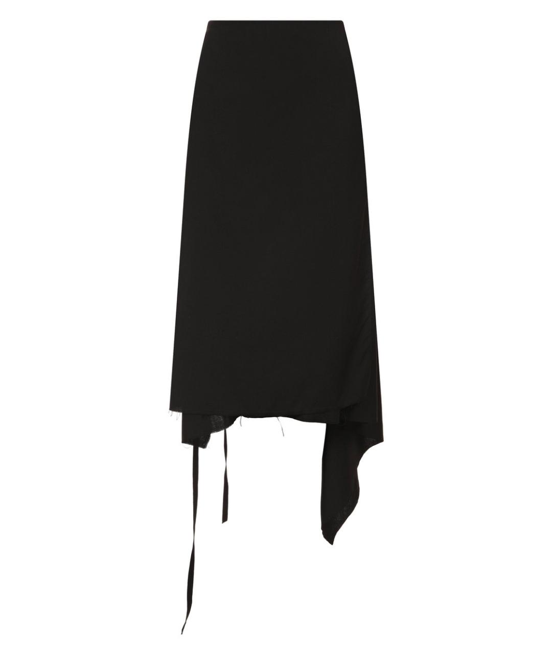 ANN DEMEULEMEESTER Черная шерстяная юбка миди, фото 1