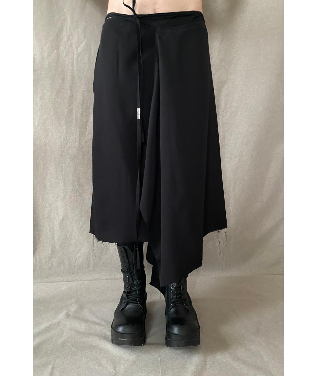 ANN DEMEULEMEESTER Черная шерстяная юбка миди, фото 3