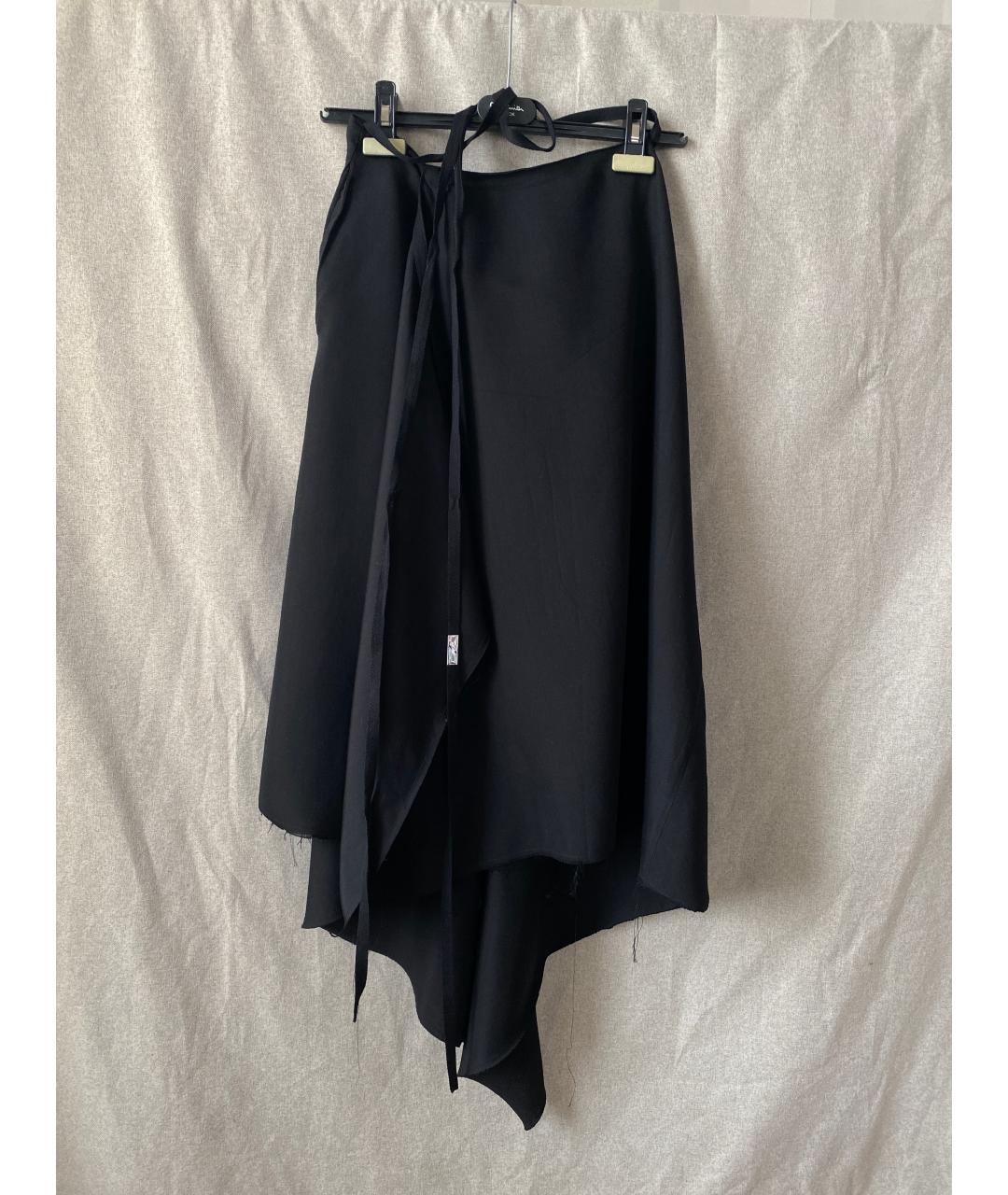 ANN DEMEULEMEESTER Черная шерстяная юбка миди, фото 6