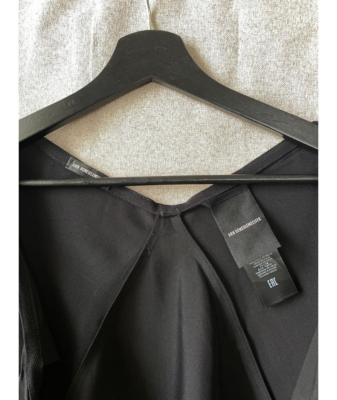 ANN DEMEULEMEESTER Черная шерстяная юбка миди, фото 4