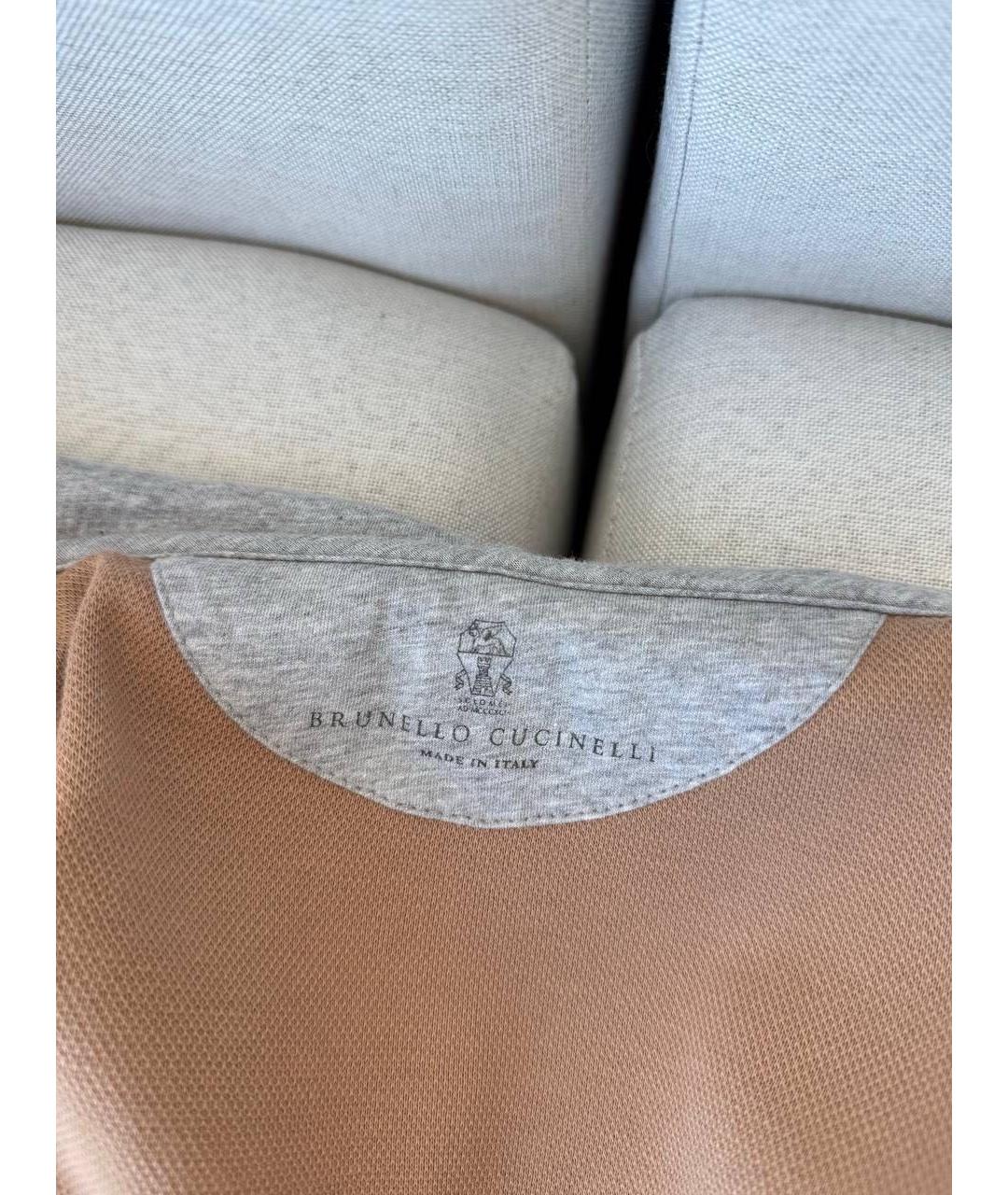 BRUNELLO CUCINELLI Бежевый хлопковый спортивный костюм, фото 7