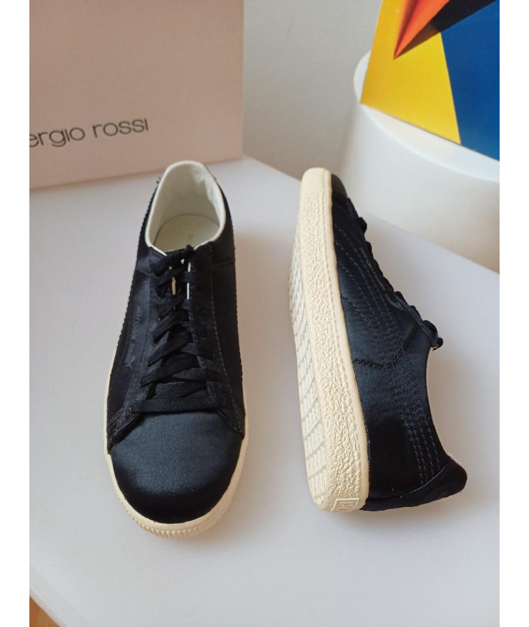 SERGIO ROSSI Черные текстильные кеды, фото 4