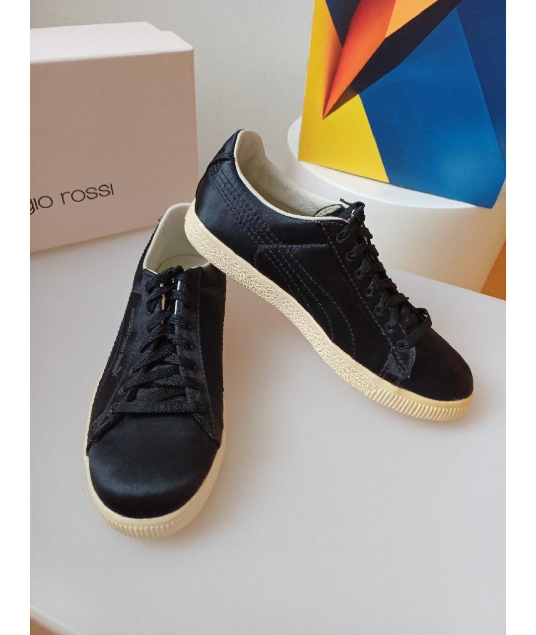 SERGIO ROSSI Черные текстильные кеды, фото 3