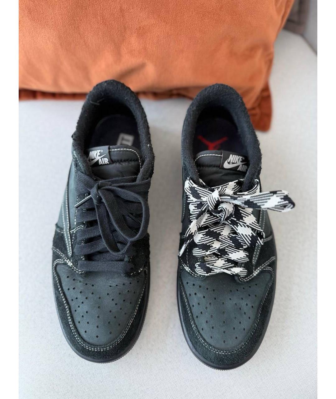 JORDAN Серые кожаные низкие кроссовки / кеды, фото 7