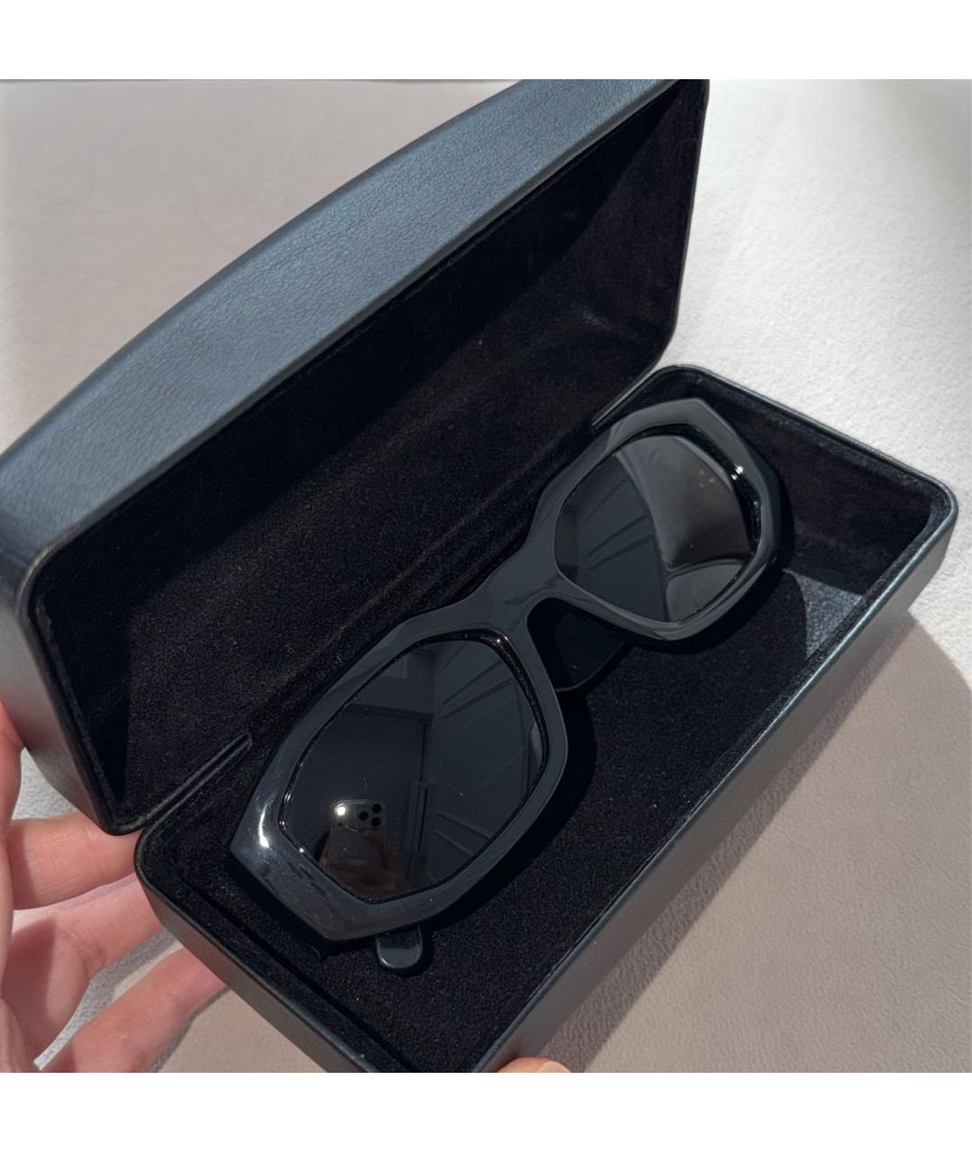 VERSACE Черные пластиковые солнцезащитные очки, фото 3