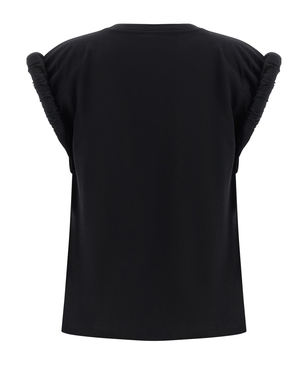 NUDE Черная хлопковая футболка, фото 2