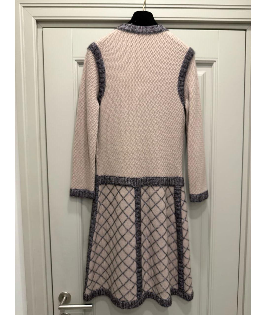 CHANEL Бежевое кашемировое повседневное платье, фото 2