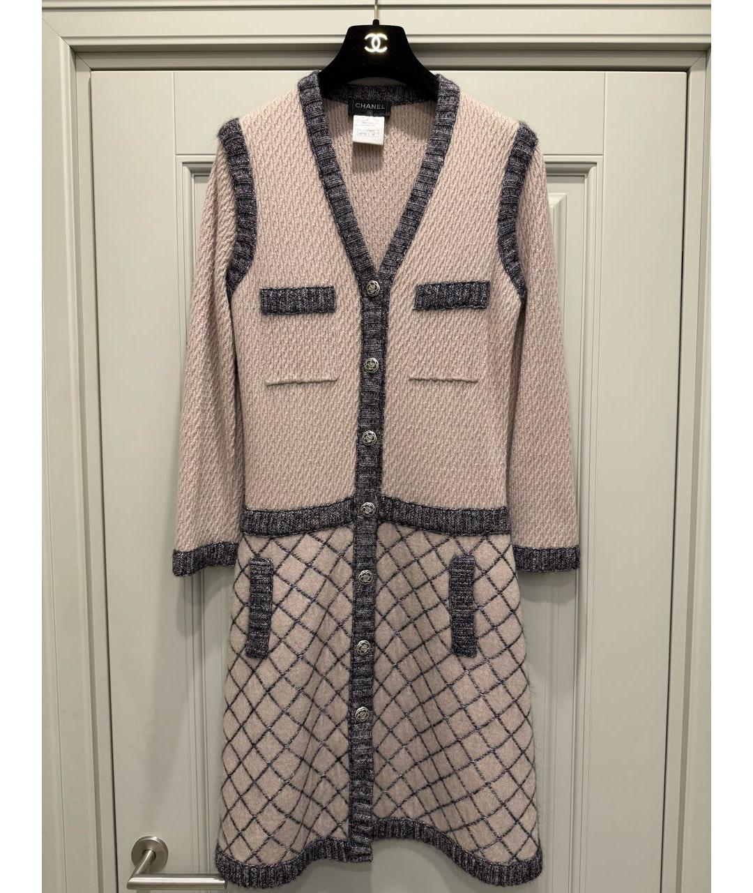 CHANEL Бежевое кашемировое повседневное платье, фото 6