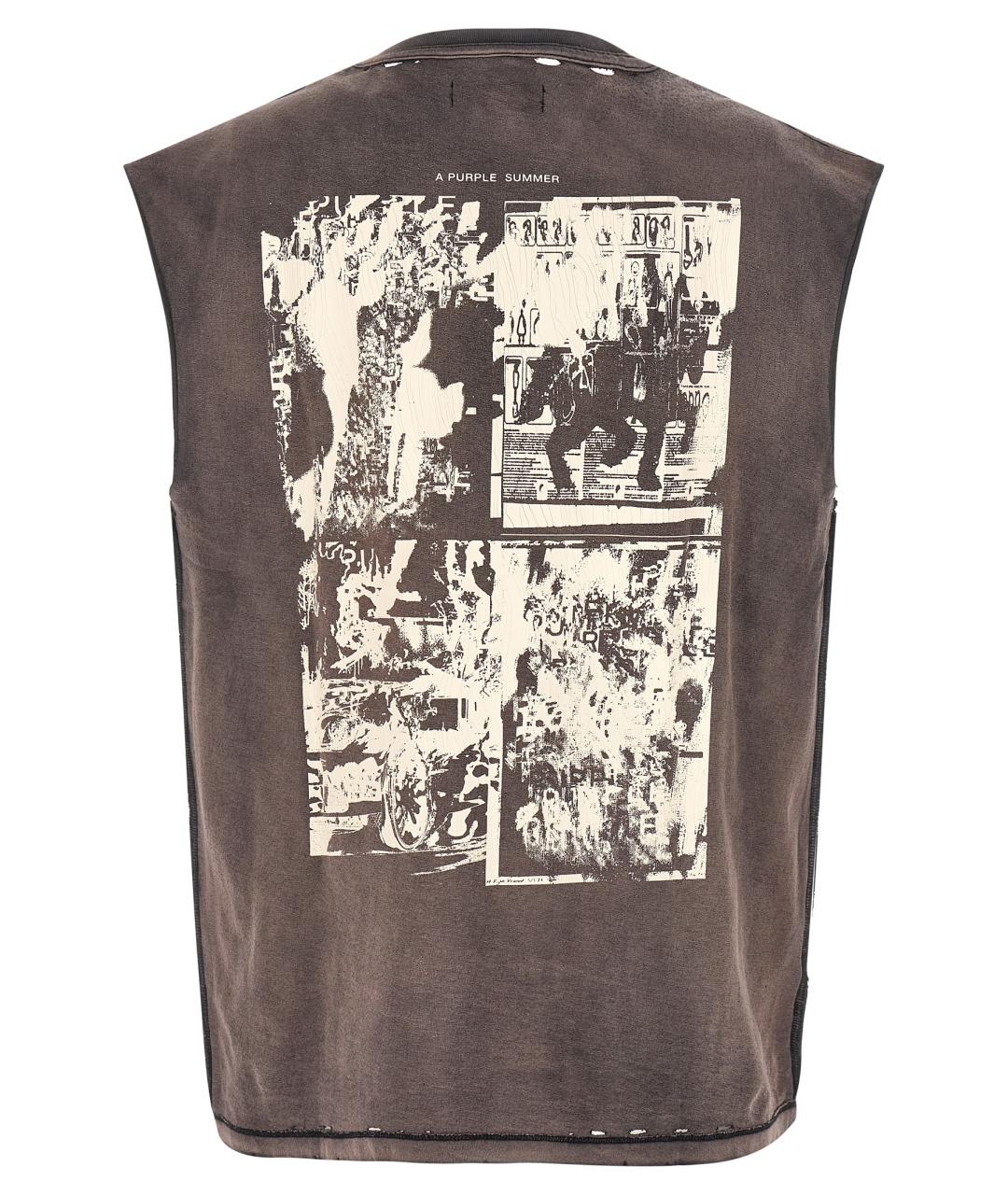 PURPLE Серая хлопковая майка, фото 2