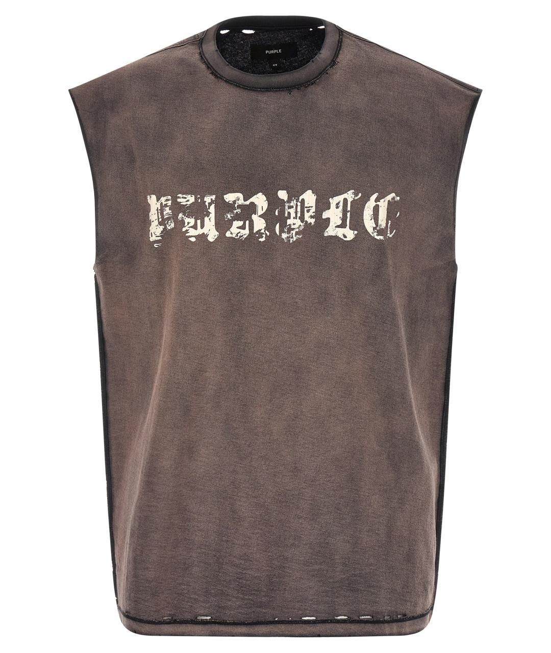 PURPLE Серая хлопковая майка, фото 1