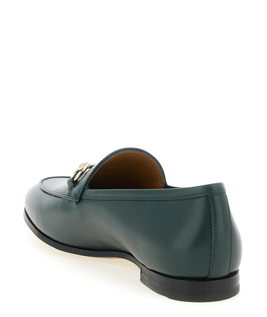 GUCCI Зеленые кожаные лоферы, фото 3