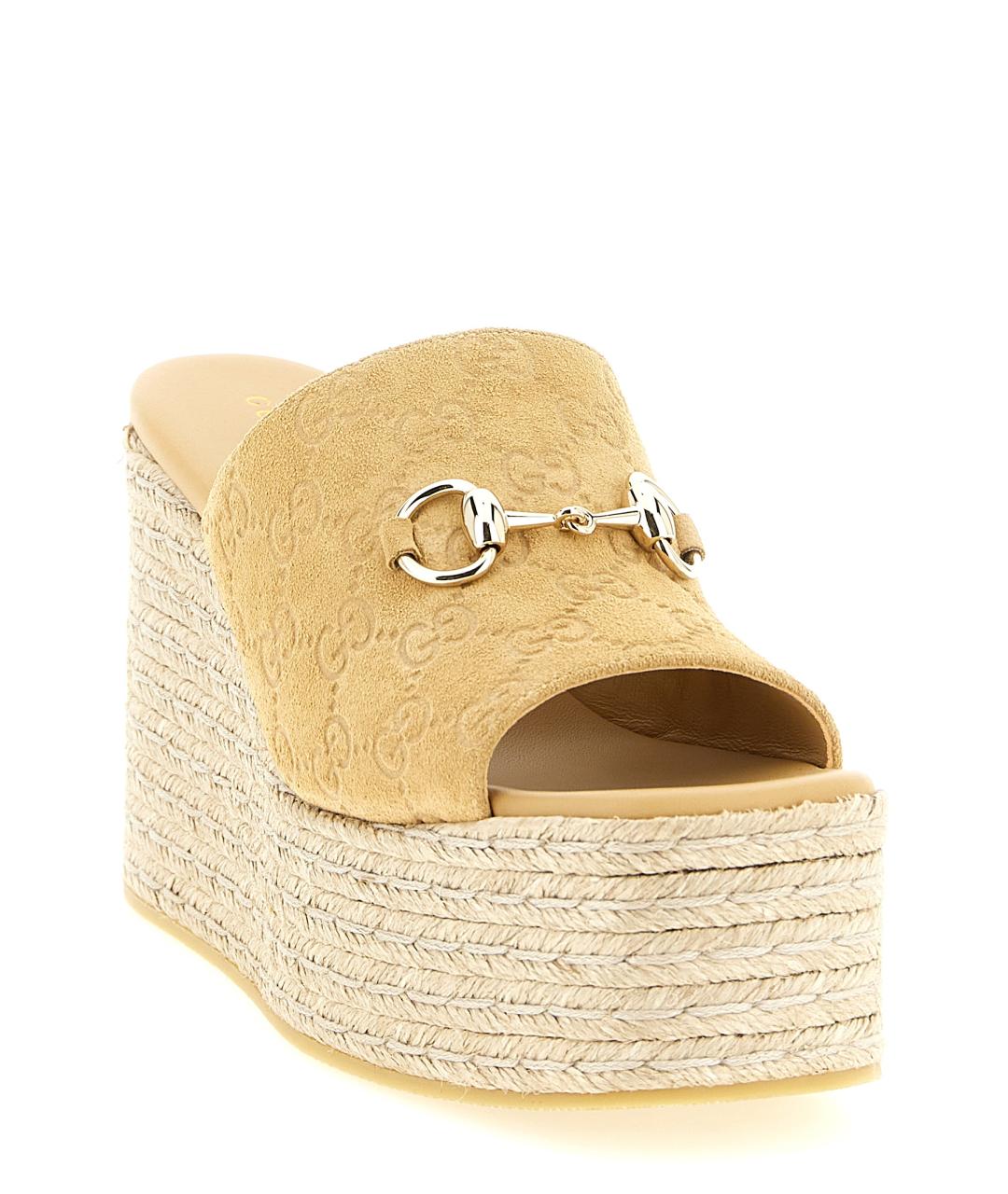 GUCCI Бежевые замшевые сабо, фото 2