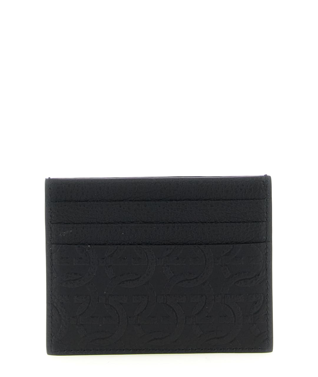 FERRAGAMO Черный кожаный кардхолдер, фото 2