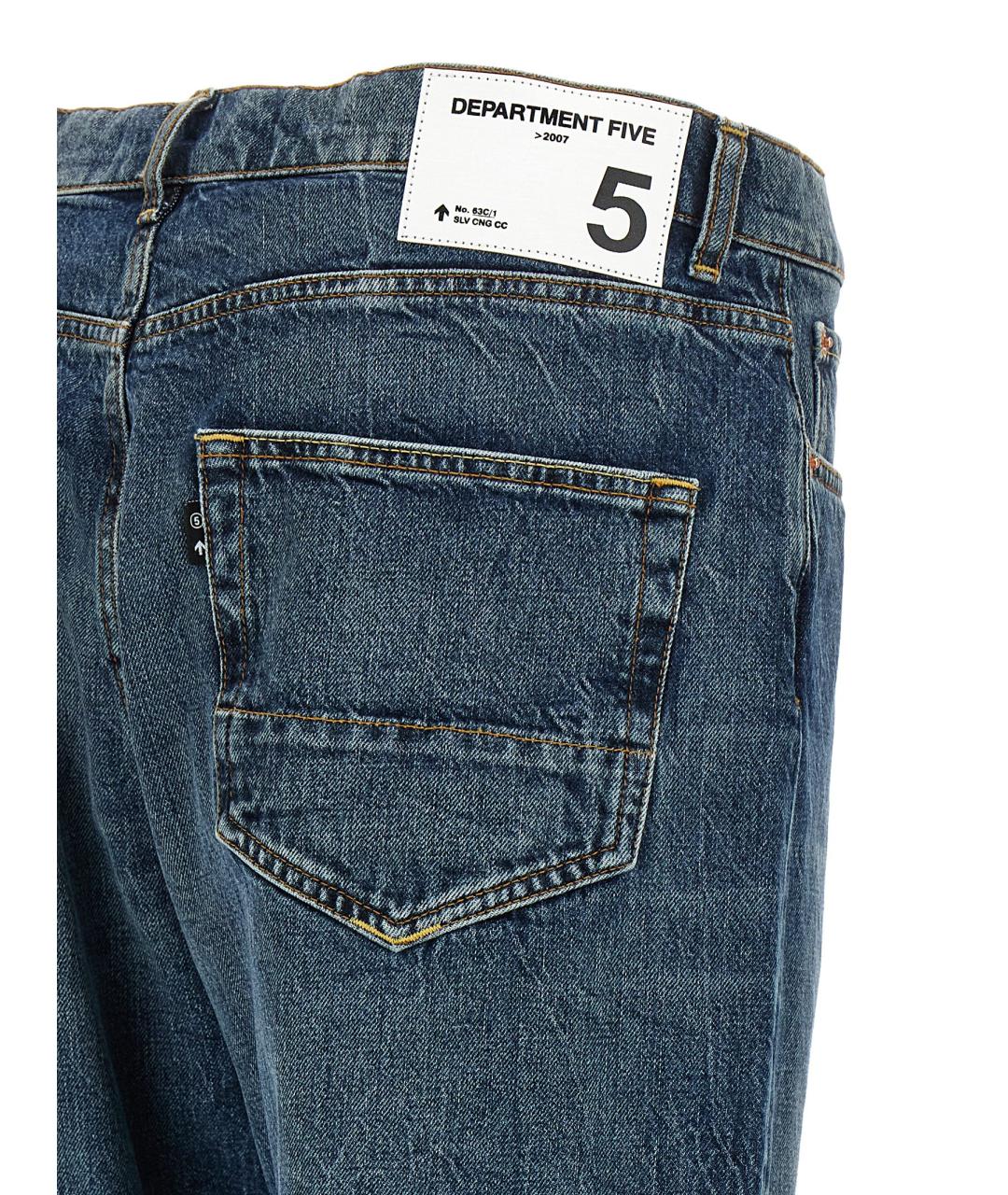 DEPARTMENT 5 Синие хлопковые прямые джинсы, фото 4