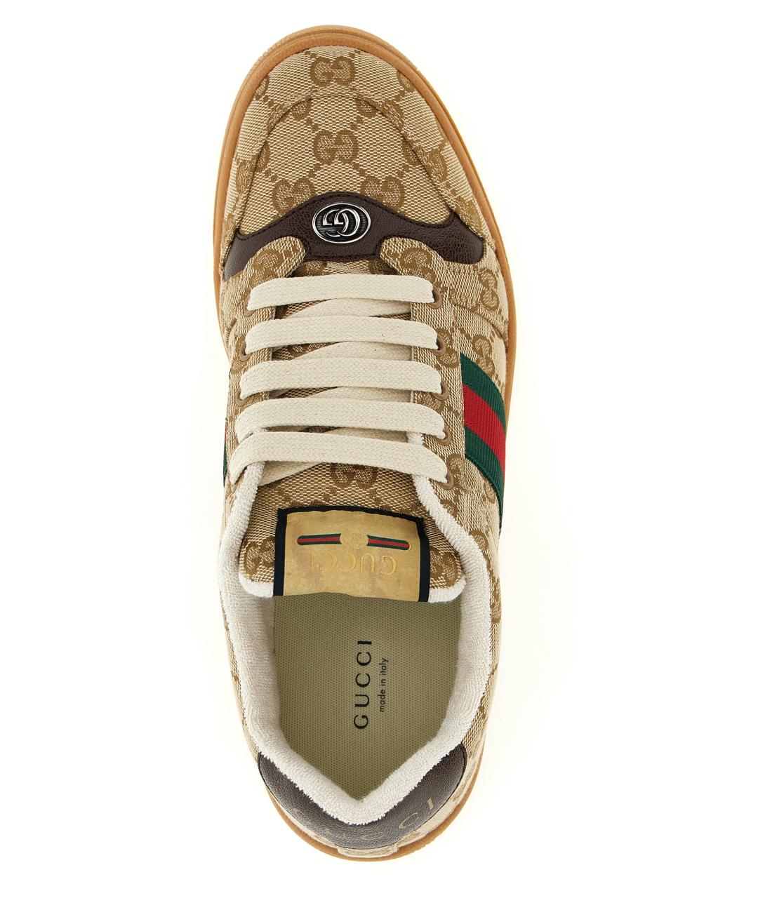 GUCCI Бежевые текстильные кеды, фото 4