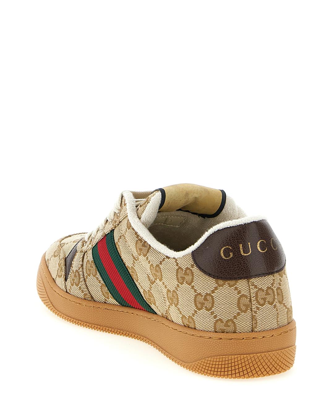 GUCCI Бежевые текстильные кеды, фото 3