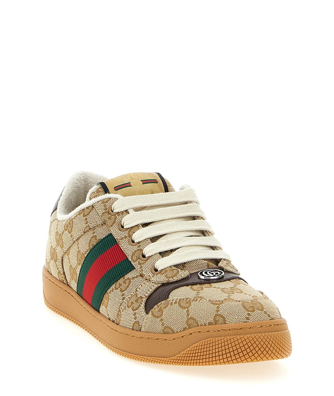 GUCCI Бежевые текстильные кеды, фото 2