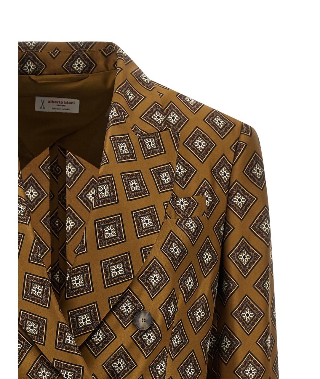 ALBERTO BIANI Коричневый шелковый жакет/пиджак, фото 3