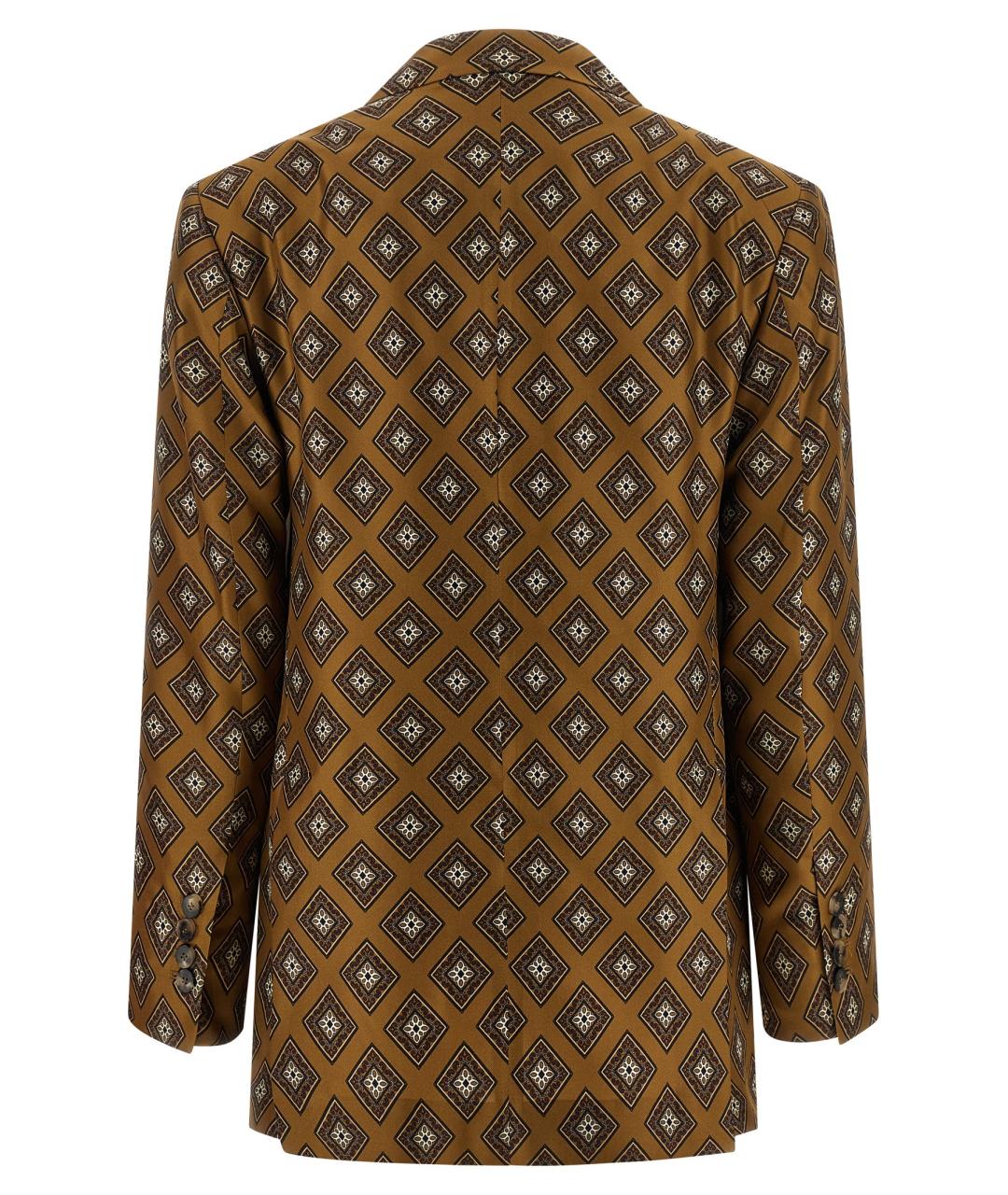 ALBERTO BIANI Коричневый шелковый жакет/пиджак, фото 2