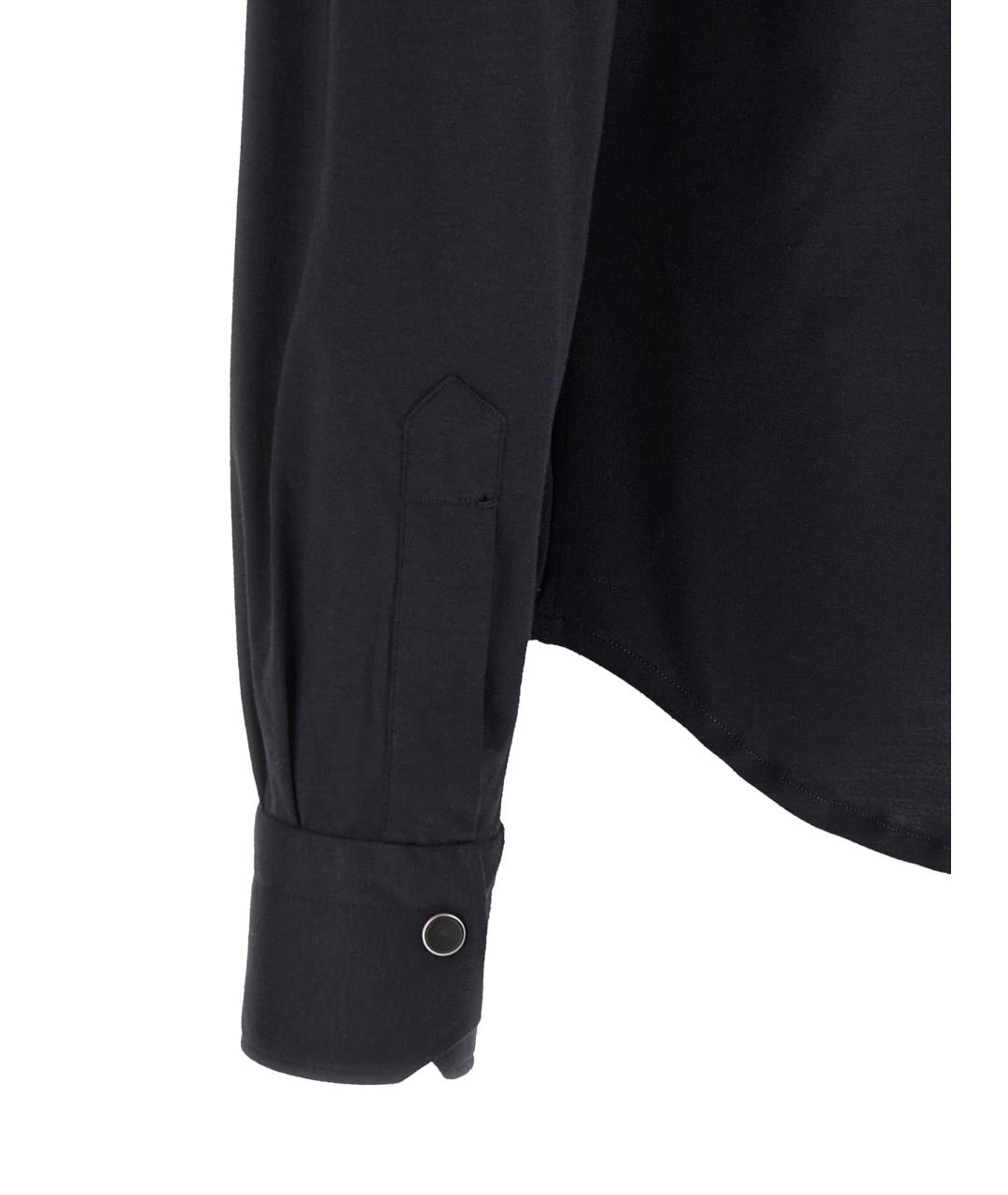 KITON Темно-синяя хлопковая кэжуал рубашка, фото 4