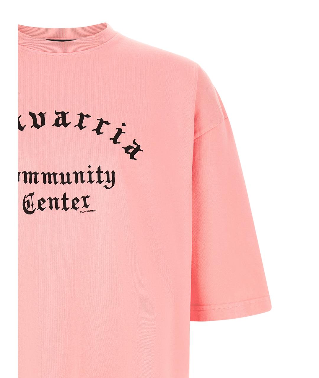 WILLY CHAVARRIA Розовая хлопковая футболка, фото 3