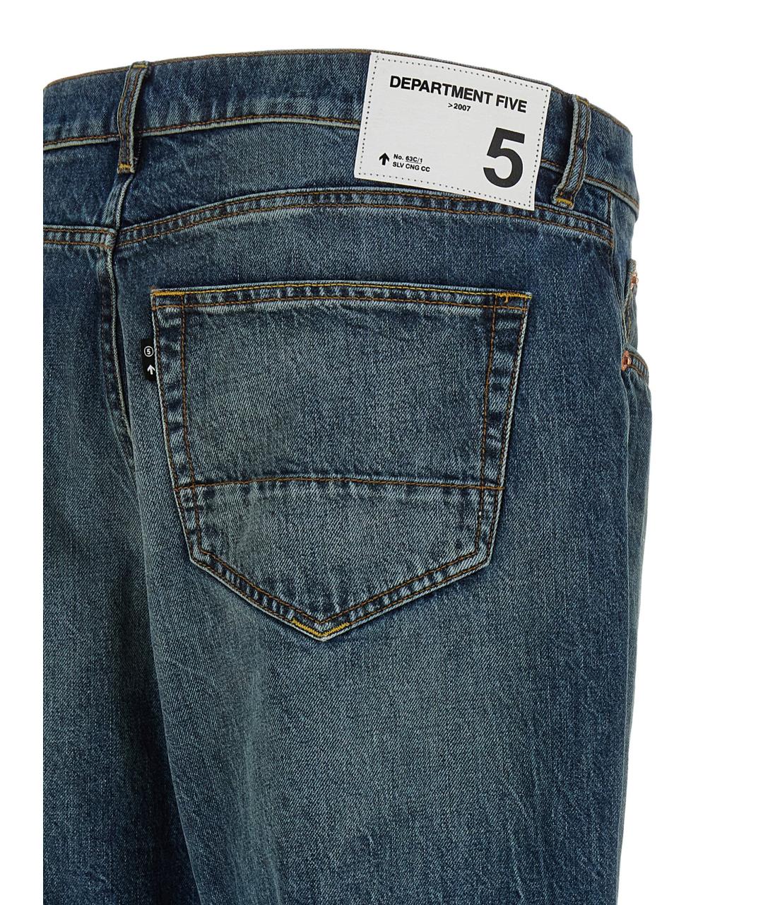 DEPARTMENT 5 Синие хлопковые прямые джинсы, фото 4