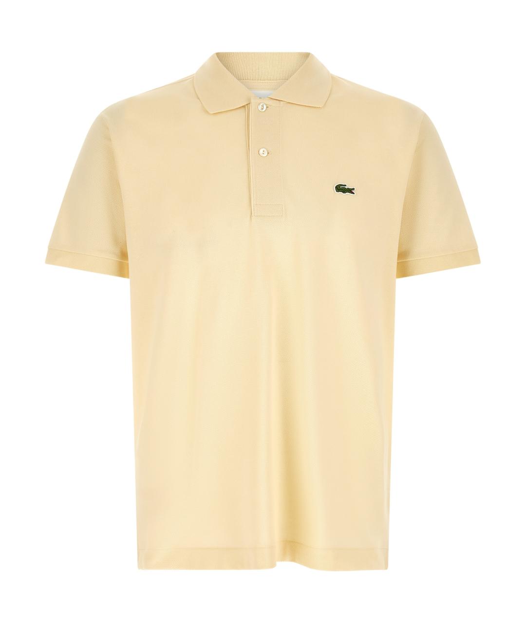 LACOSTE Желтое хлопковое поло с коротким рукавом, фото 1