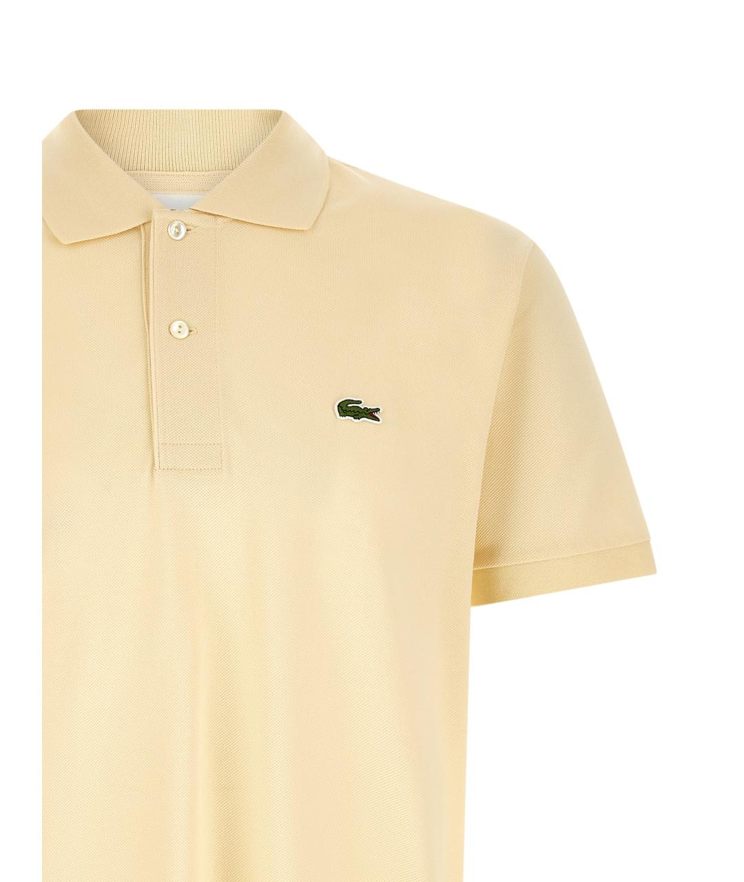 LACOSTE Желтое хлопковое поло с коротким рукавом, фото 3