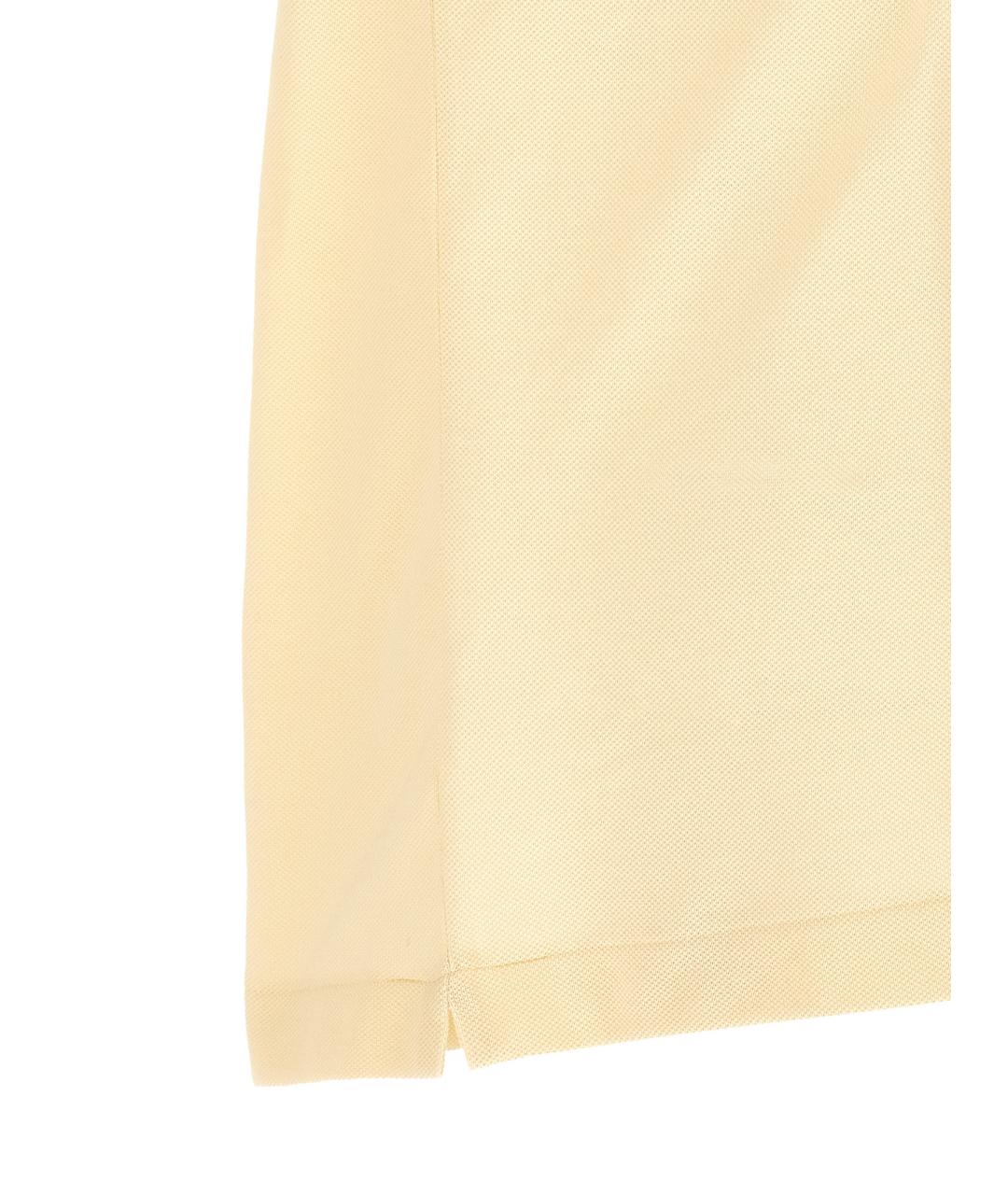 LACOSTE Желтое хлопковое поло с коротким рукавом, фото 4