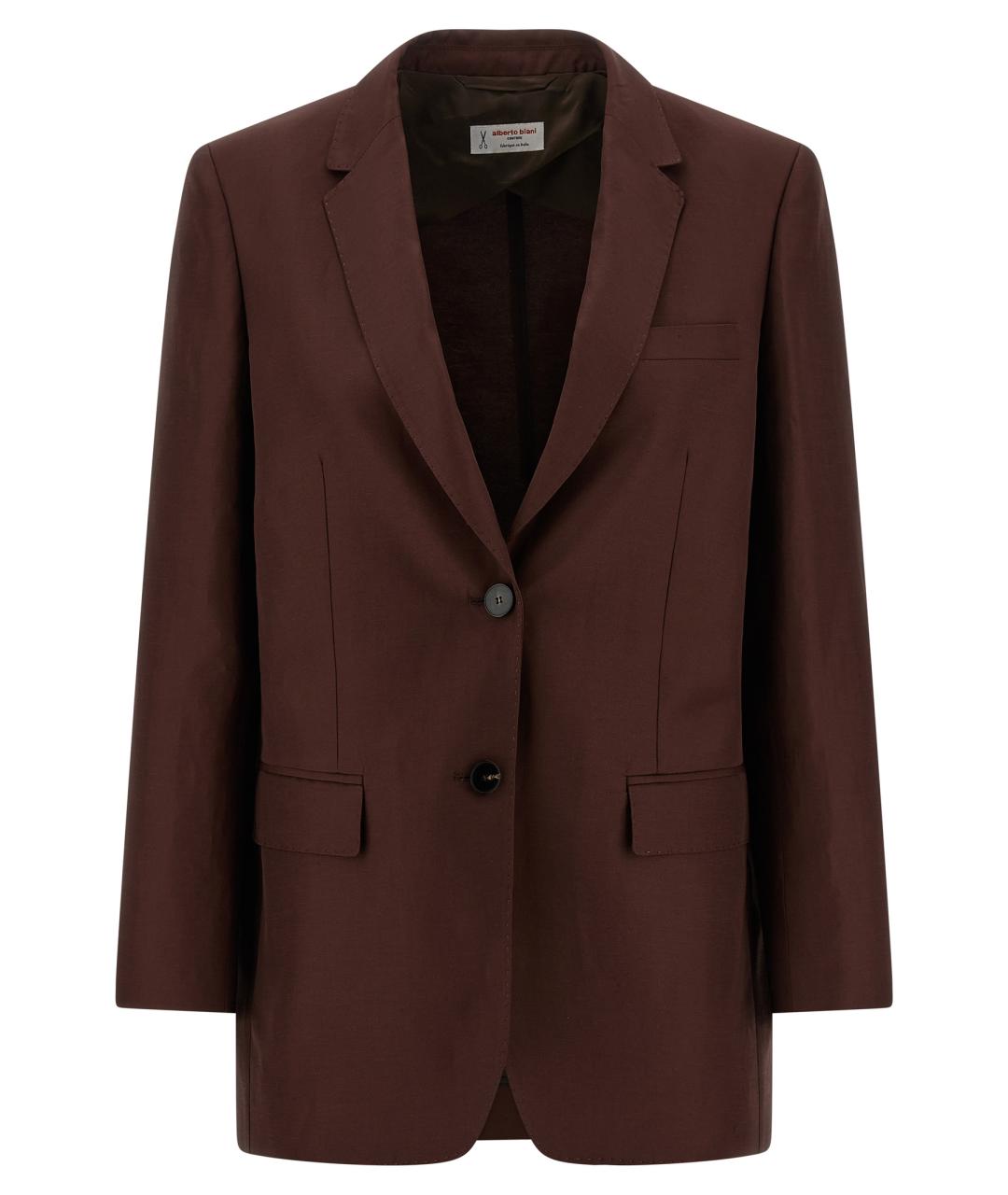ALBERTO BIANI Коричневый вискозный жакет/пиджак, фото 1