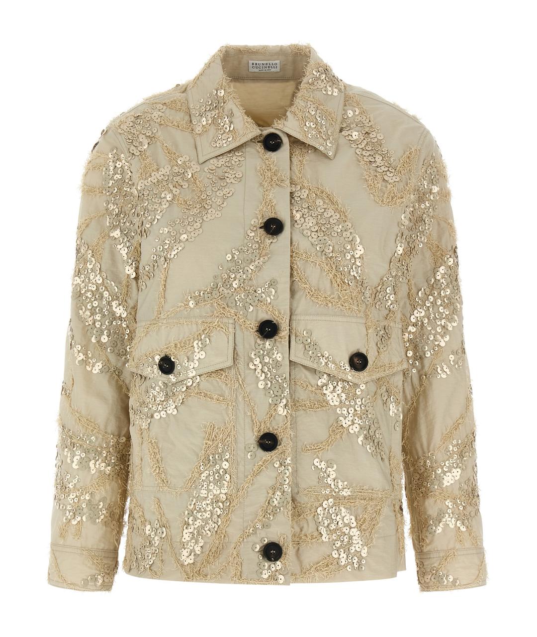 BRUNELLO CUCINELLI Бежевая хлопковая куртка, фото 1