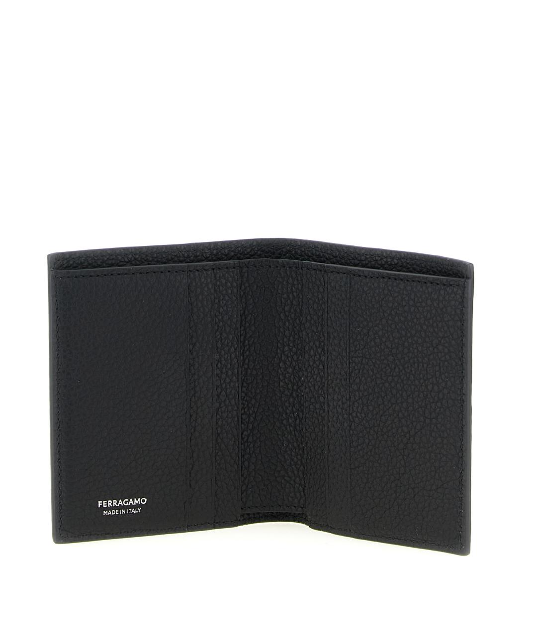 FERRAGAMO Черный кожаный кошелек, фото 3