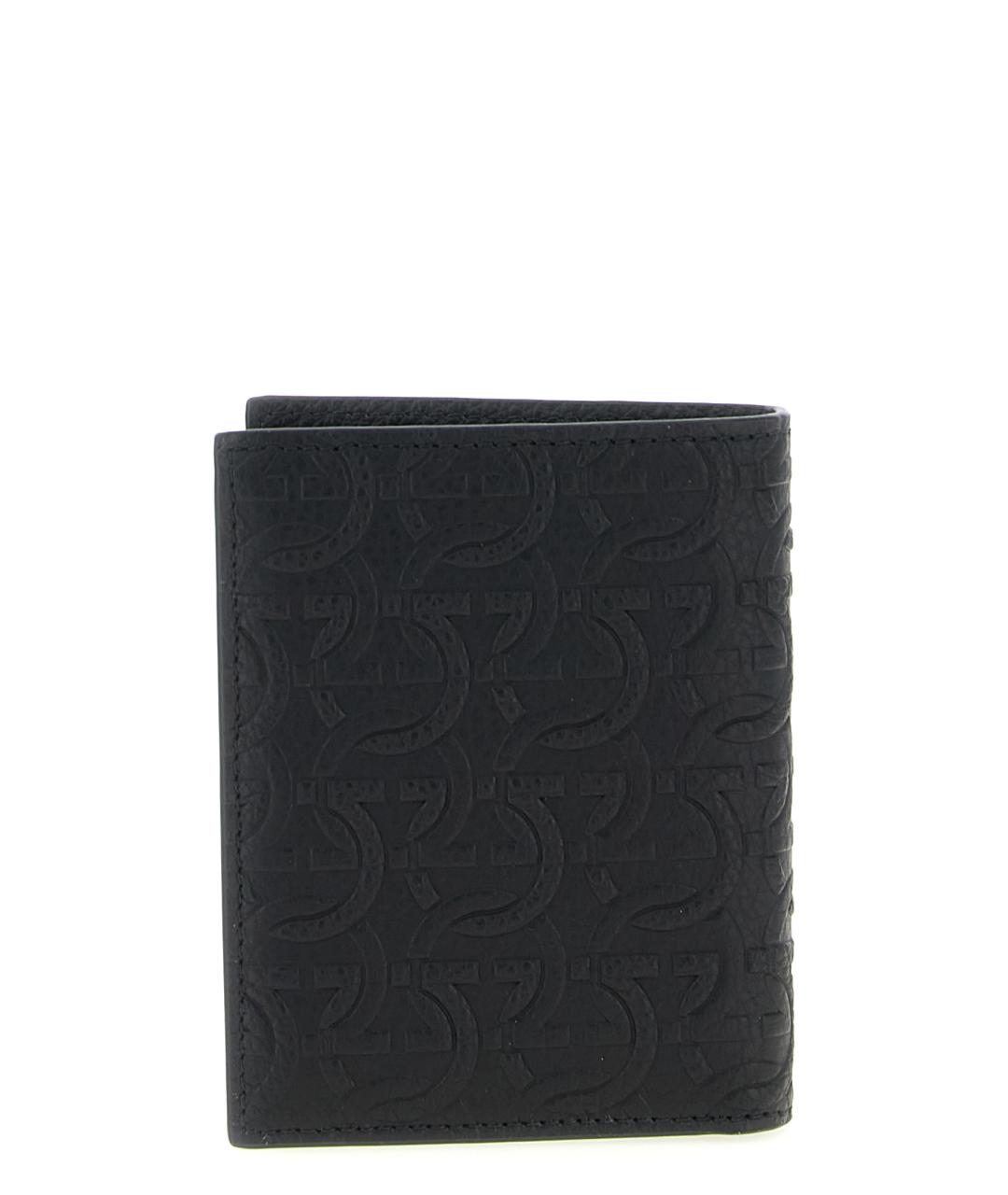 FERRAGAMO Черный кожаный кошелек, фото 2