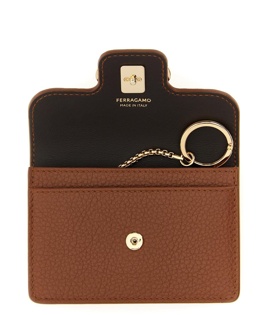 FERRAGAMO Коричневая ключница, фото 3