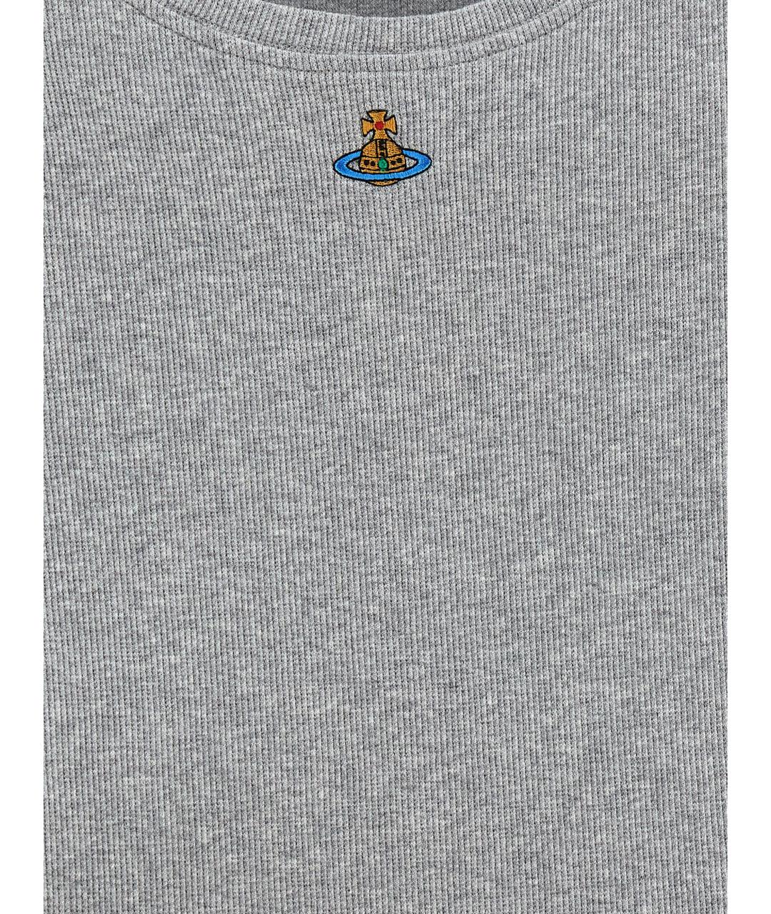 VIVIENNE WESTWOOD Серая хлопковая футболка, фото 4