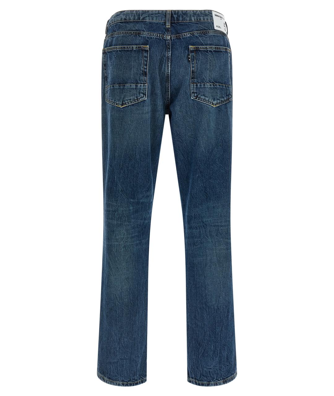 DEPARTMENT 5 Синие хлопковые прямые джинсы, фото 2