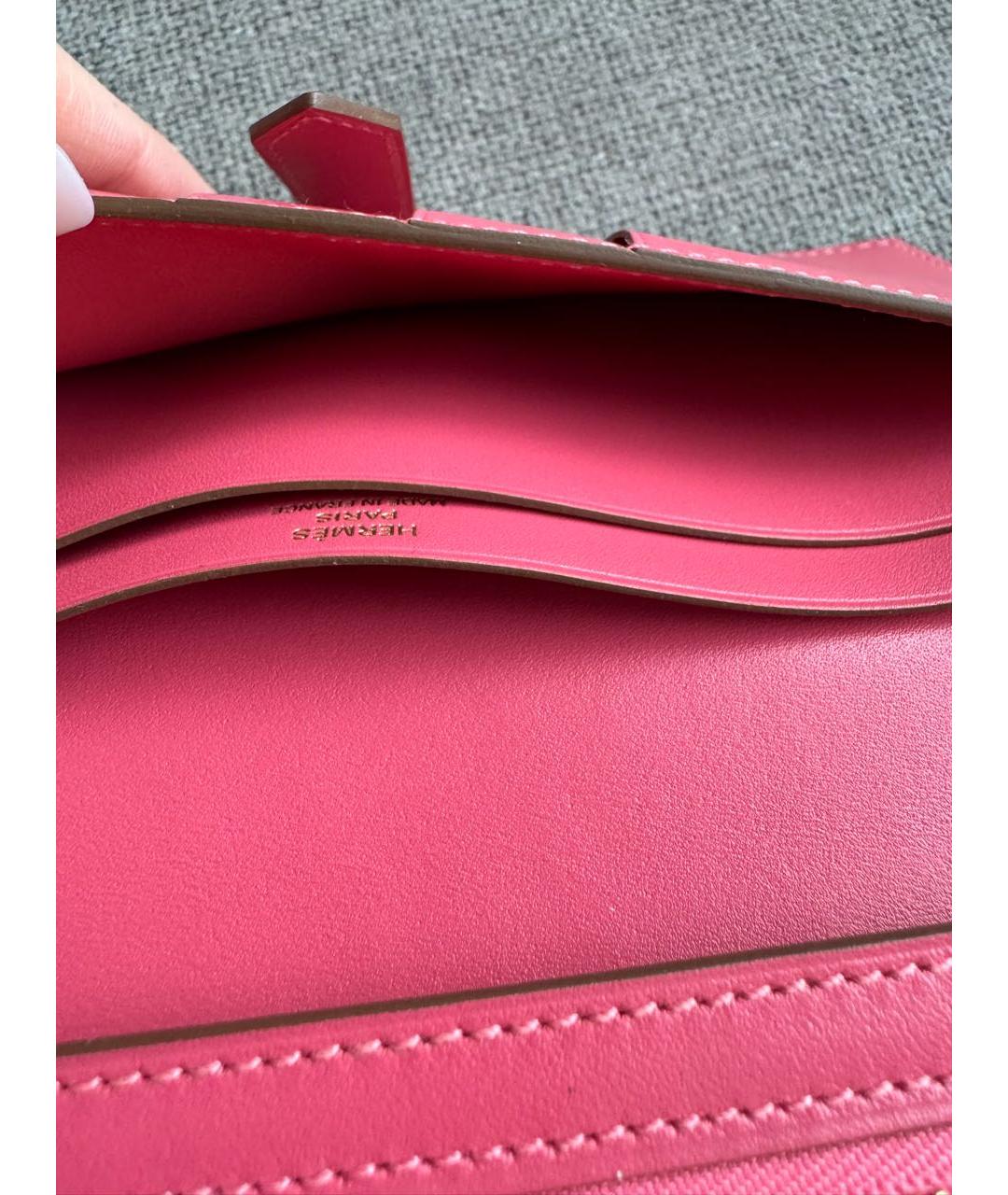 HERMES Розовый кожаный кошелек, фото 6