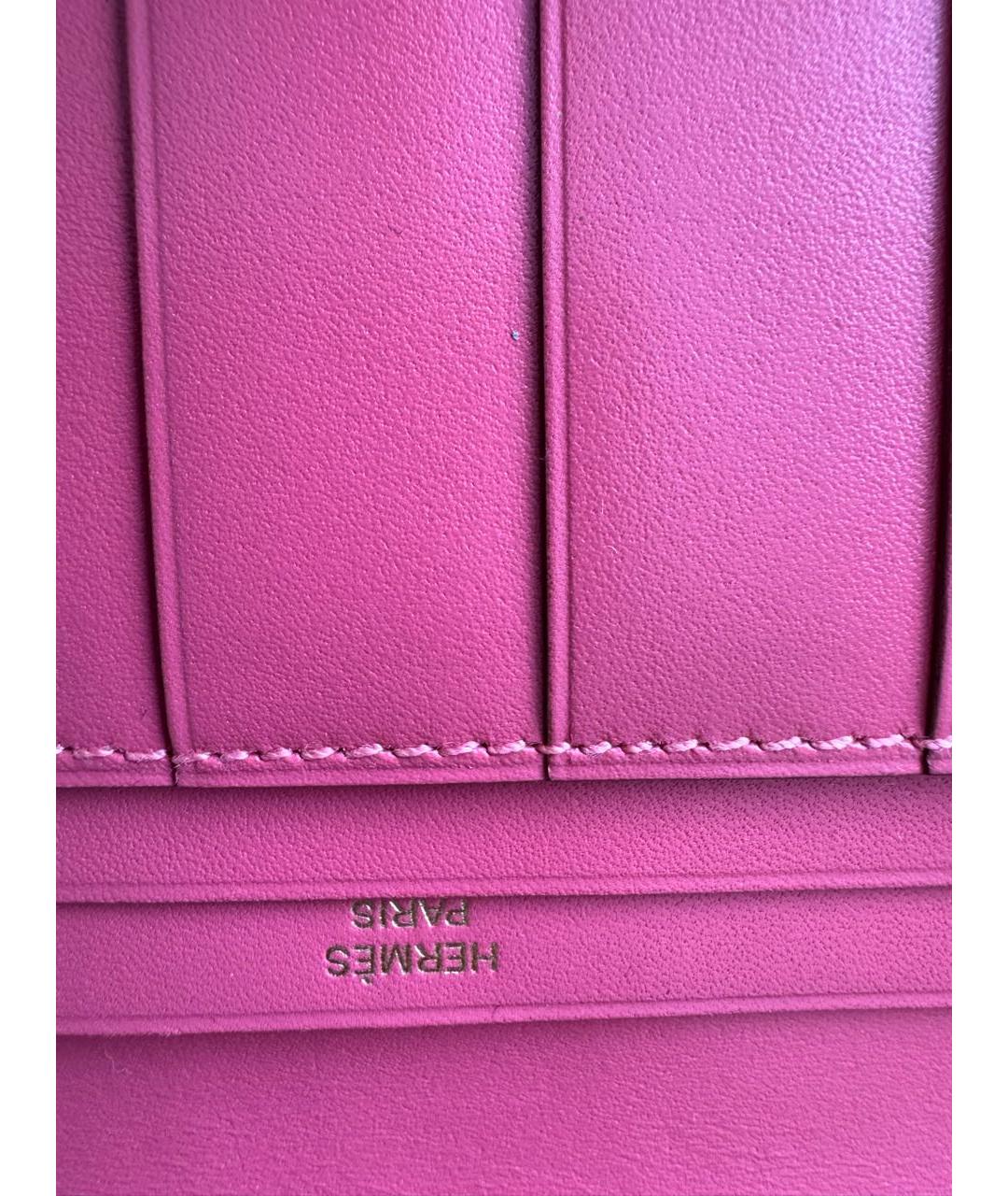 HERMES Розовый кожаный кошелек, фото 7