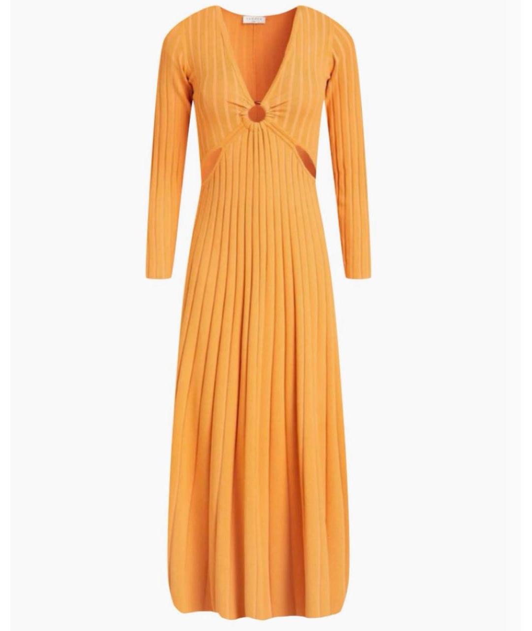 SANDRO Оранжевое полиэстеровое повседневное платье, фото 5