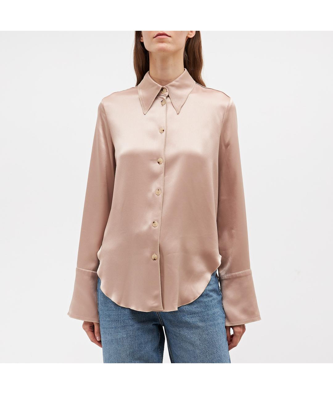 NANUSHKA Розовая атласная рубашка, фото 2