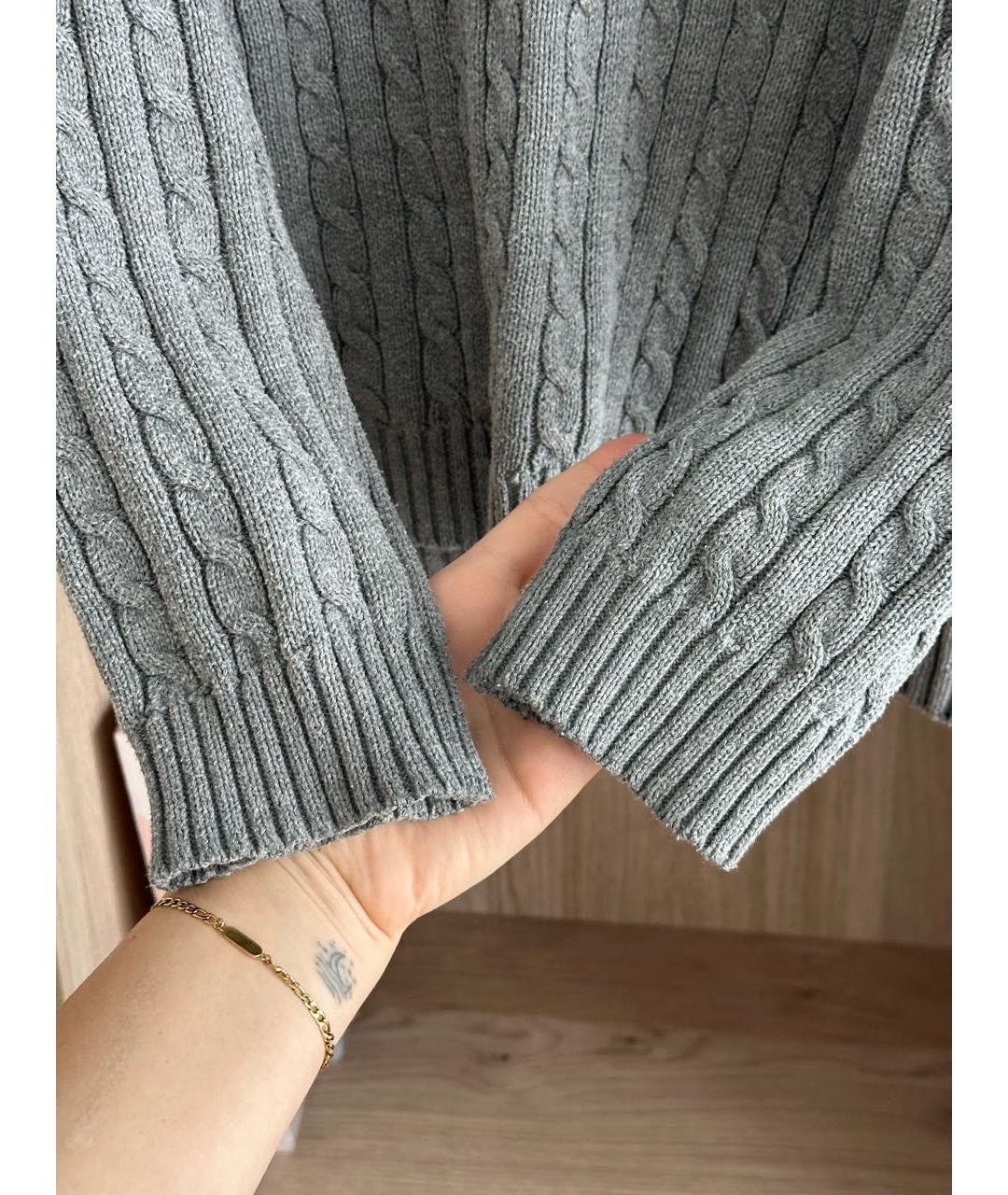 RALPH LAUREN Серый хлопковый джемпер / свитер, фото 8