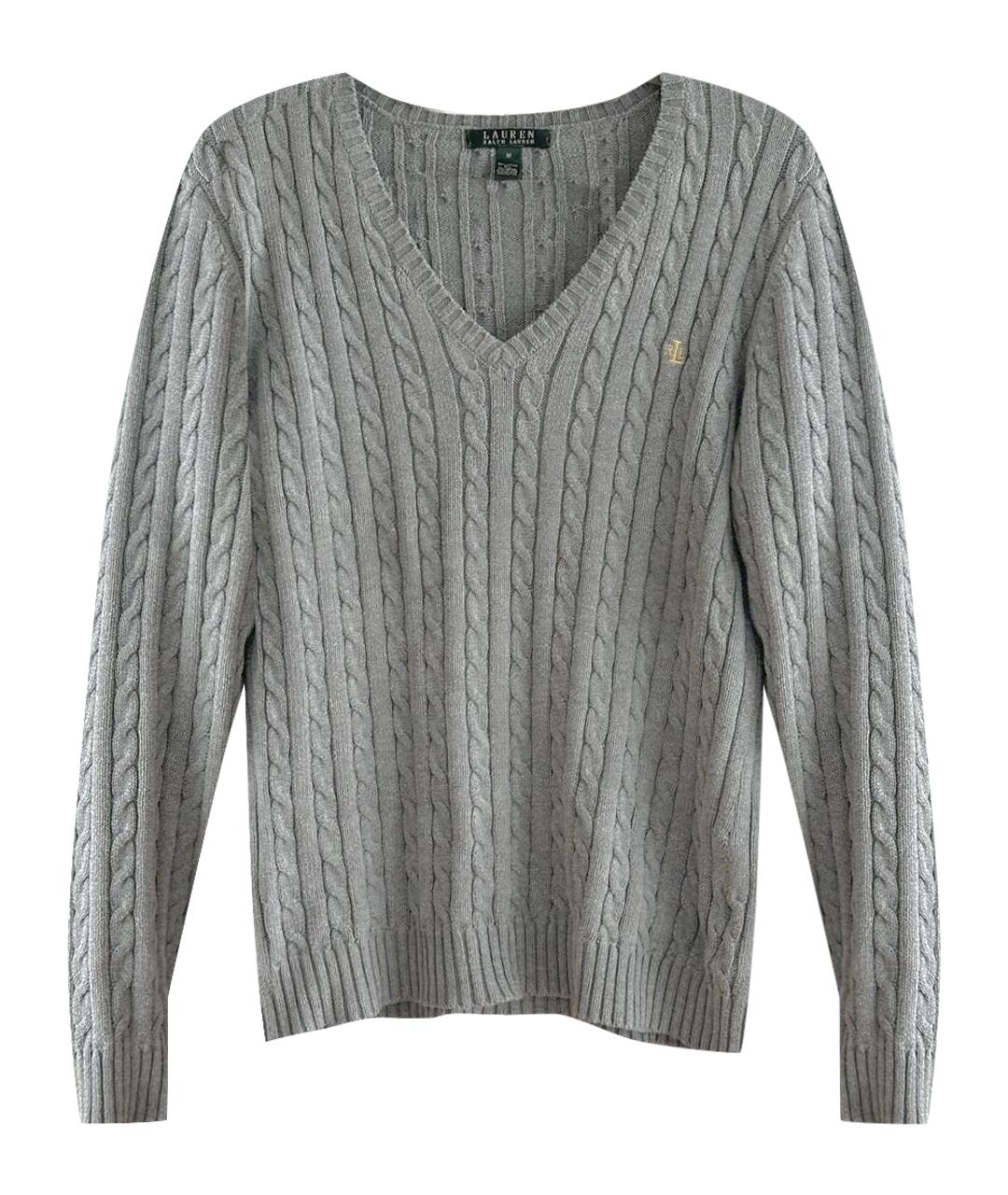 RALPH LAUREN Серый хлопковый джемпер / свитер, фото 1