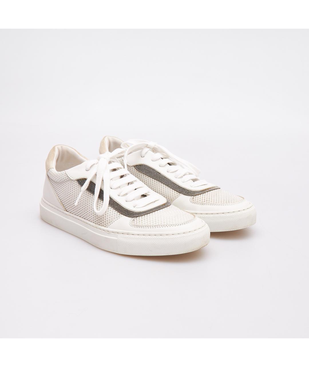 BRUNELLO CUCINELLI Белые текстильные кеды, фото 2